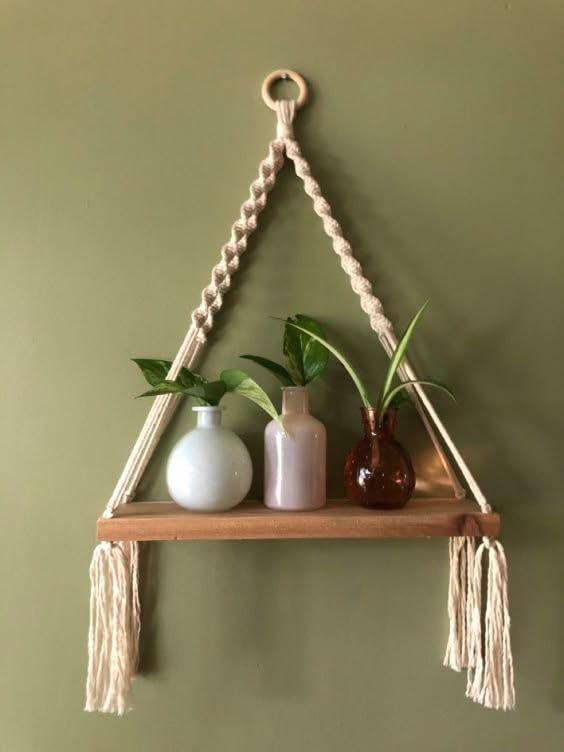 MacrameStore- Macrame Wall Shelf 40 cm - رف مكرمية