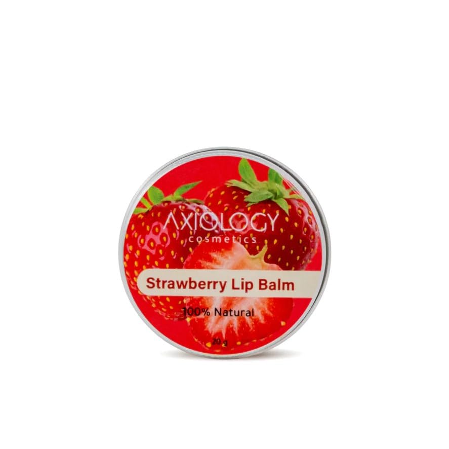 Axiology Strawberry Lip Balm, 100% Natural, 20g