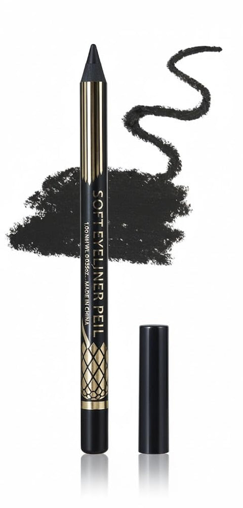 1PCS EYELINER PIENCIL GEL 12 HR WEAR WATERPRROF and Long Lasting Eyeliner Smooth and Creamy Formula Eye Makeup Colour BLACK -Soft & Creamy