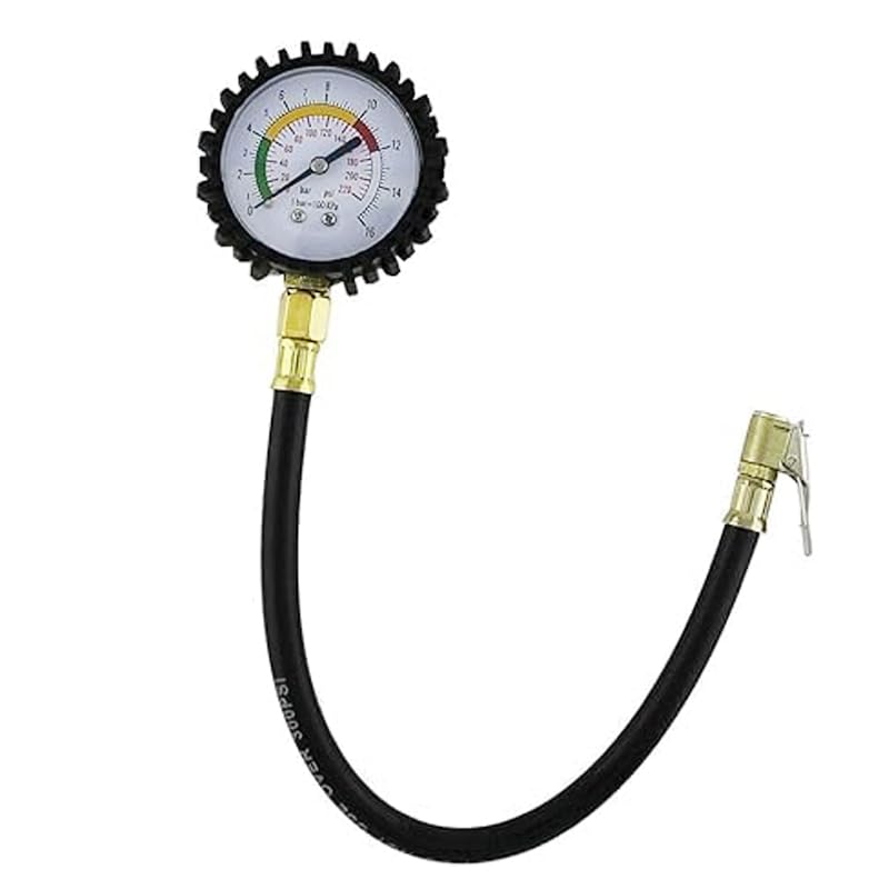 KaberMisr Tire Pressure Gauge with Rubber Hose - Air Compressor Accessory for Cars, Trucks, Motorcycles and Trailers (id:8193) - KaberMisr 2020