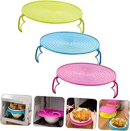 Microwave Dish Rack - Elevate your cooking game with the foldable steam rack, designed to fit perfectly in the microwave for easy organization and access. (3 Pack)
