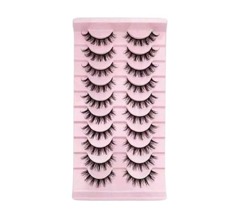 10Pairs Of Comic Lashes - Multilayer Natural Cross Thick False Eyelashes