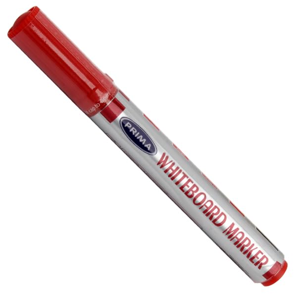 Prima Red Chisel Tip Whiteboard Marker, Vibrant, Easy-Erase Tool for Classroom, Office, and Educational Presentations