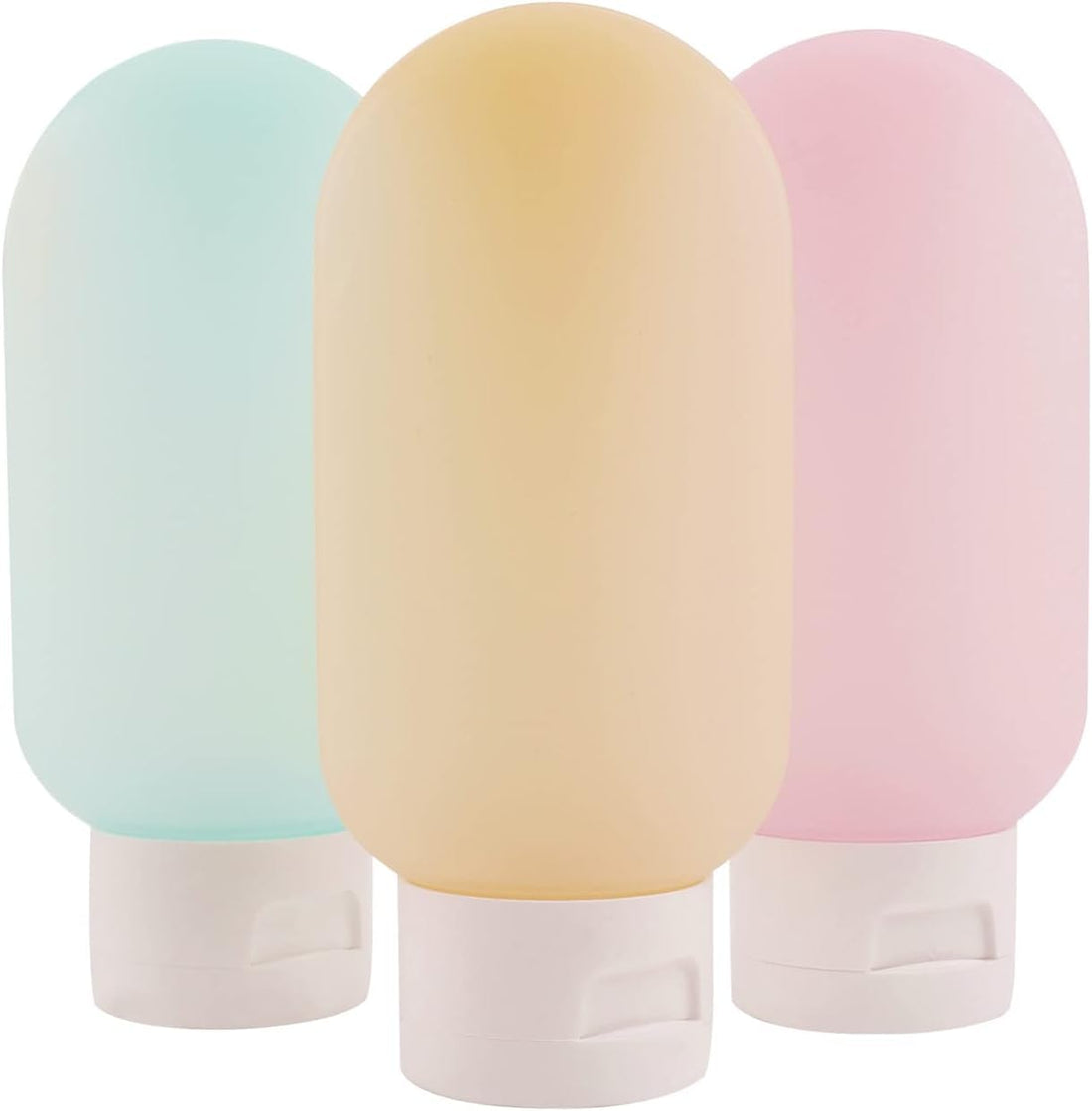 THBOX 3 Pcs 60ml One Size Leak Proof Bottles Travel Size Refillable Squeezable Travel Accessories for Toiletries Yellow for Women Polypropylene