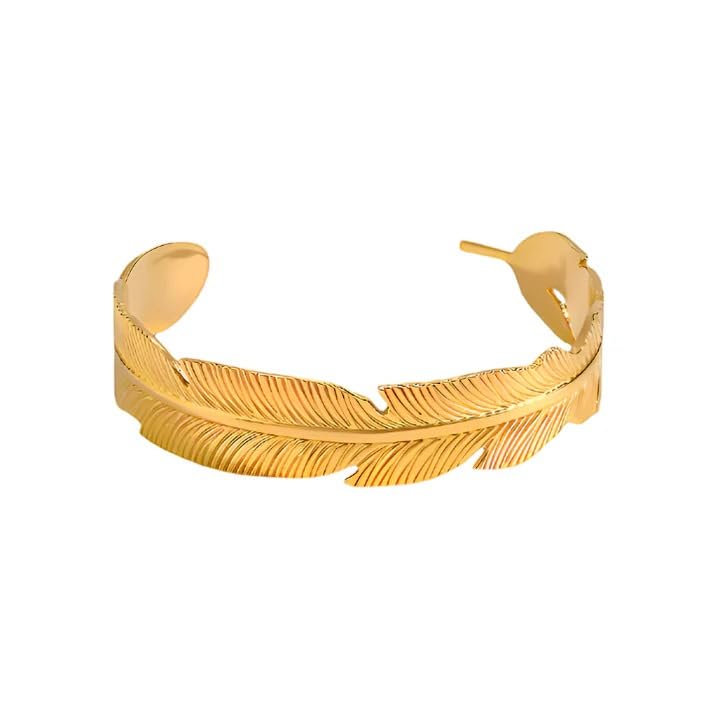 Bracelet Inspired By Bird Feathers Reminding You Of The Presence Of Angels In Your Life And Offering A Sense Of Comfort And Inspiration. Stainless Steel 18k Gold Plated Women Dainty Friendship Gift -