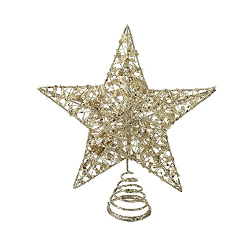 Heaven Sends Gold Star Christmas Tree Topper 22 cm Lightweight Glitter Shimmer