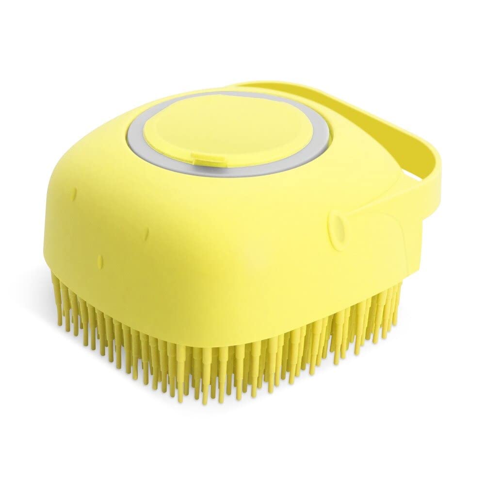 SOLDOUT Silicone Body Bath Brush with Gel Dispenser Soft Massage Loofah Pet Dog Shampoo Grooming Brush, 80ml