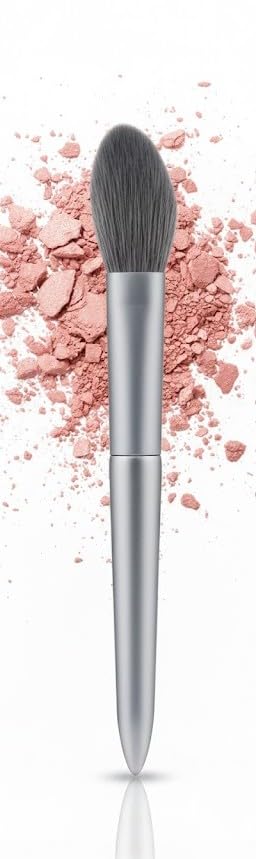 Makeup Brush, Cheek Blusher -Foundation Makeup Brush Fiber Stippling - Perfect for Foundation,Powder,Highlight,Cream,Blusher-green color -1pc-grey color