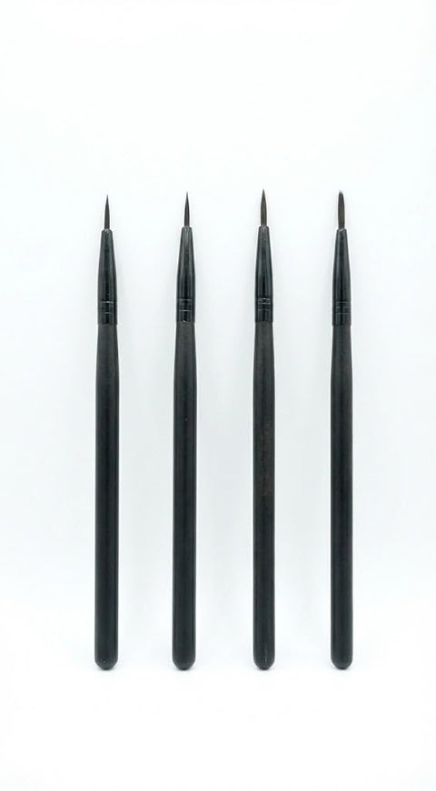 Professional Eyebrow Eyeliner Brush Set (4 Pieces), Fine Pointed Tips for Sharp Lines, Eye Beauty Tools for Gel and Liquid Eyeliner Application with Precision