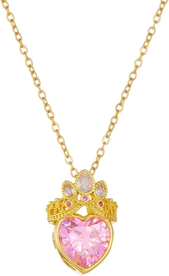 Dema Love Heart Pendant Necklaces for Women Girls Cubic Zirconia Birthstone Gift Valentine's Day/Mother's Day/Christmas/Anniversary/Birthday Gift for Mother/Wife/Friend/Daughter/Lover