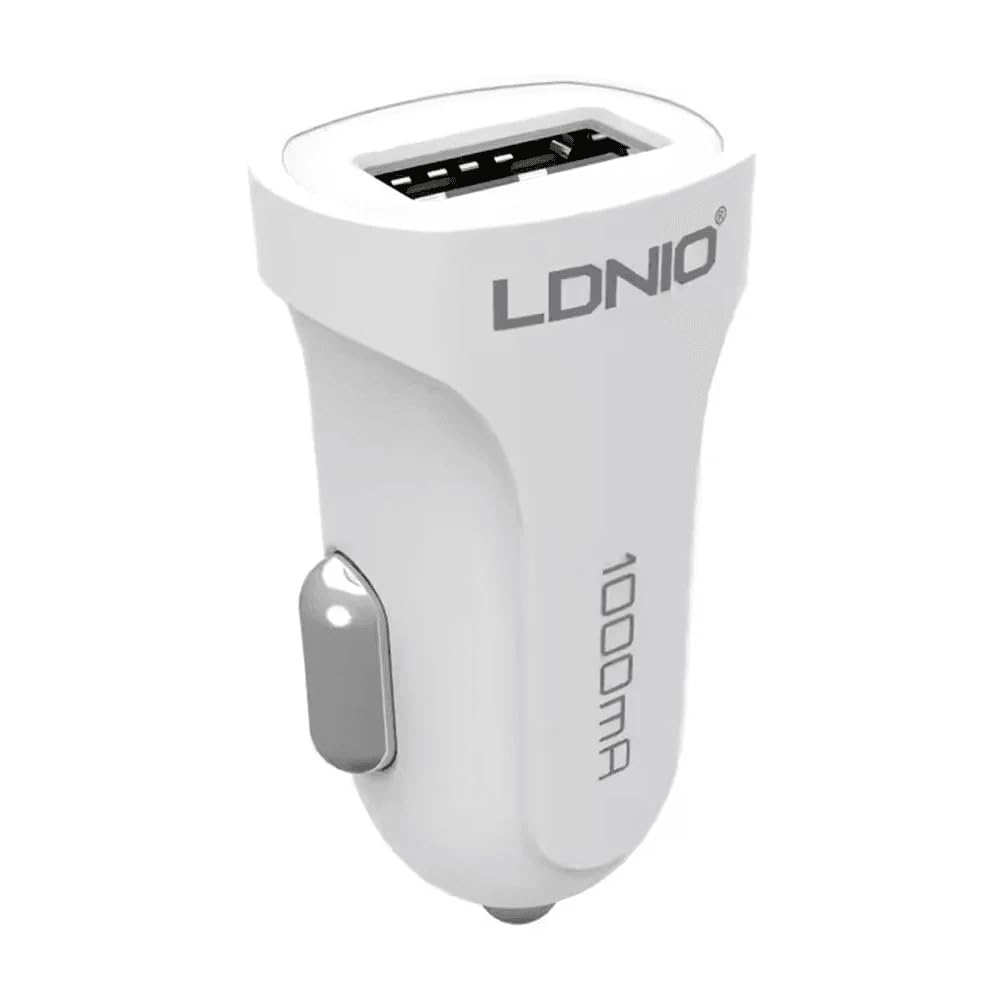 LDNIO DL-C17 Car Charger With Lightning Cable - White