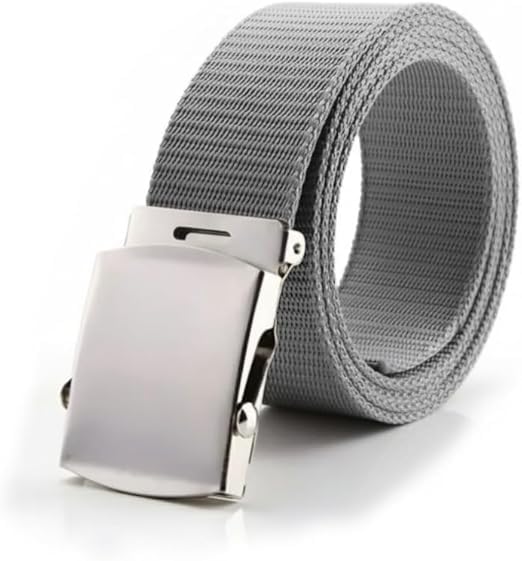 Fashion Men's Canvas Belt Light Metal Adjustable Casual & Formal Belt for Daily Wear, Work, Travel with Metal Buckle