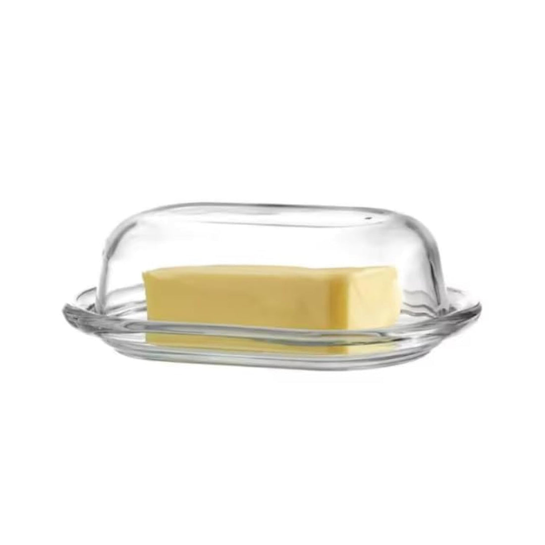 Butter and Cheese Glass Dish with Glass Cover -(15.5*9*7cm)