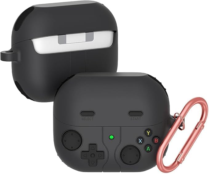 Fekra 3D Cover for Samsung Galaxy Buds 3 / Buds 3 Pro Protective Silicone Skin Cover with Carabiner Fashion Retro Gaming Machine Earbuds Case Cover for Samsung Galaxy Buds 3 Pro/Buds 3 (Dark Grey)