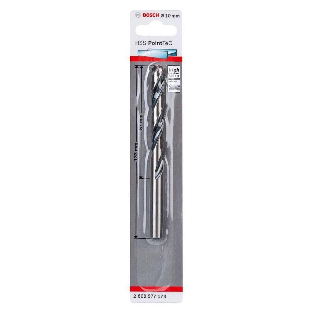 Bosch Professional HSS twist drill PointTeQ (for metal, 10 x 87 x 133 mm, accessories drill/drivers)