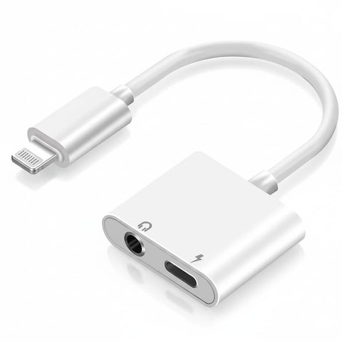 PureSound 2-in-1 Lightning Splitter Adapter for Apple iPhone| Dual Port Headphone 3.5mm Jack iOS Audio Converter & Charger |Supports Music, Calling & Control |for iPhone 14/13/12/11/X/XMax/8+/7, iPad