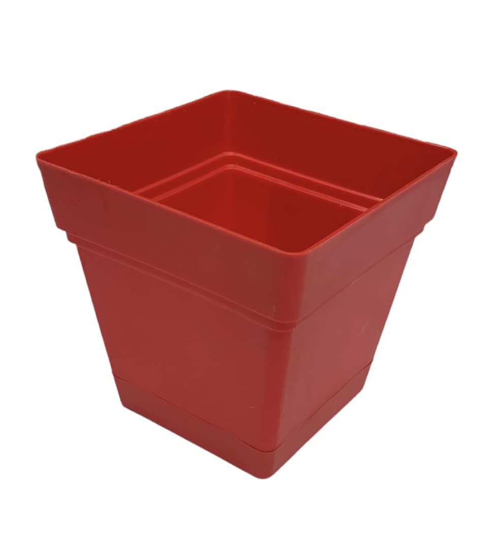Square Plant Pot 18 cm (4 pieces) (Red)