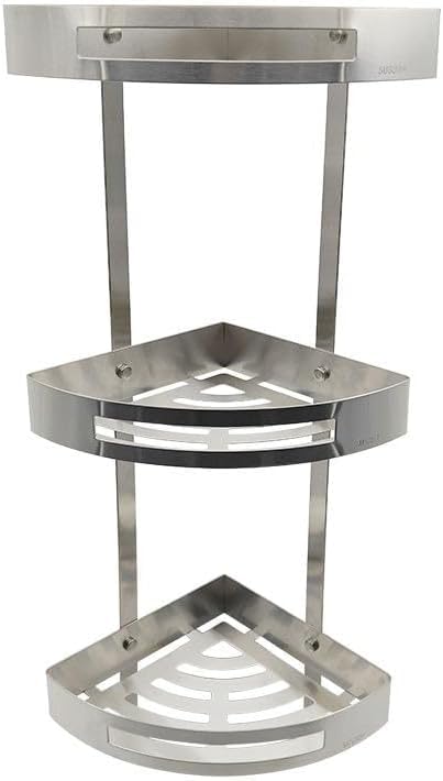 1-Shelf Minimalist Stainless Steel Rustproof Bathroom Corner Shelf
