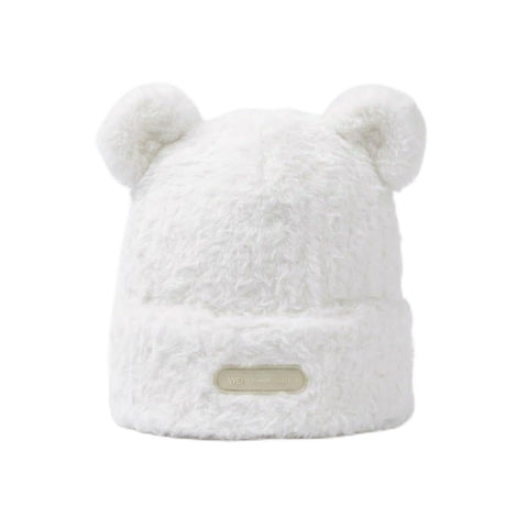 Women Winter Hat Soft Faux Fur Cute Bear Ears Beanie Hat Warm Fashion Beanie Hat for Girls Ladies Cold Weather Head Protection Outdoor