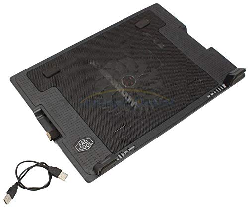 Normal Awesome USB Notebook Computer Cooling Adjustable Stand Pad Quiet Fans (Black, Wide 7in To 17in)