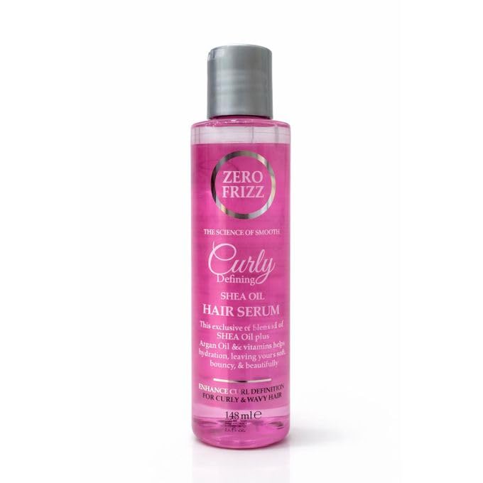 Zero Frizz Shea Oil Curl Defining Serum with Argan Oil and Vitamins, 148ml