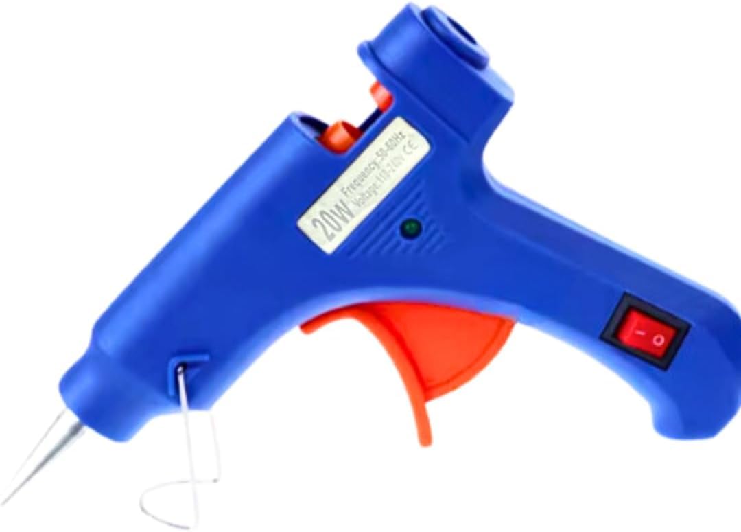 High Viscosity Glue Gun, Powerful Handheld Glue Gun for Home Industrial Use High Strength with On/Off Button, Blue (20W, 7mm Melting Wax Stick)