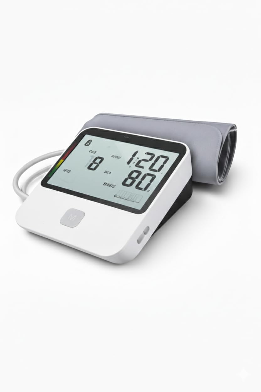 Practical Home Blood Pressure Monitor Pulse Monitor, Digital Automatic Device with Clear Screen, Fast Reading, Suitable for Daily Use for Whole Family