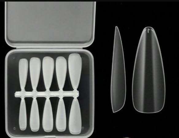 Stiletto Nail Tips 100pcs Soft Gel Matte Point Nail Tips - Full Cover Acrylic False Fake Nails 5 Sizes for Women and Girls Press on Nails Nail