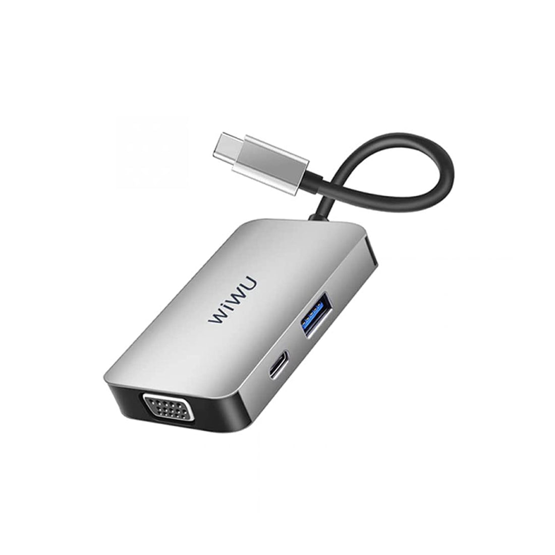 WIWU Alpha 5 In 1 USB-C Hub A513HVP, Gray|18 Months Warranty