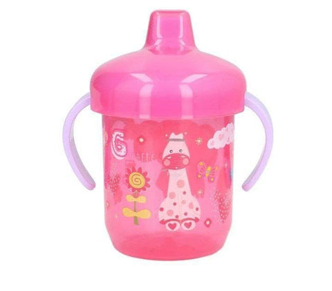 Toddler Cup - Pink giraffe design sippy cup featuring easy grip handles and leak-proof technology perfect for babies six months up providing a fun and mess-free drinking experience daily (model 1)