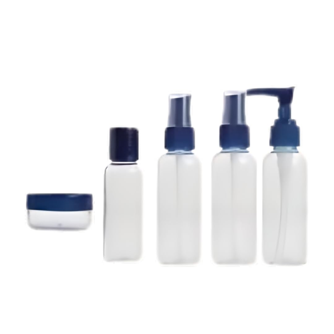 Empty Refillable Travel Bottles Set - Cosmetic Tools (Blue)