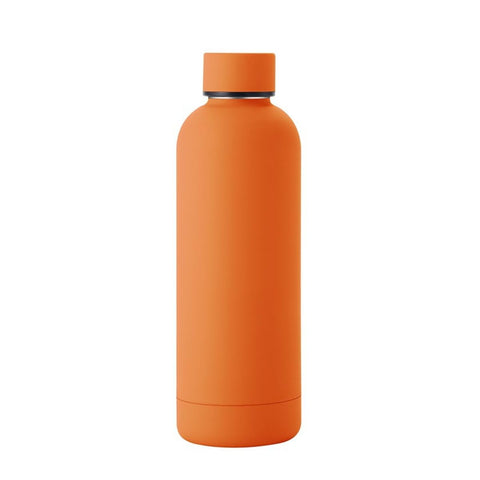 17oz Stainless Steel Insulated Narrow Mouth Sports Water Bottle, Double wall Cola Shape Thermos Vacuum flask (500ml, Orange)