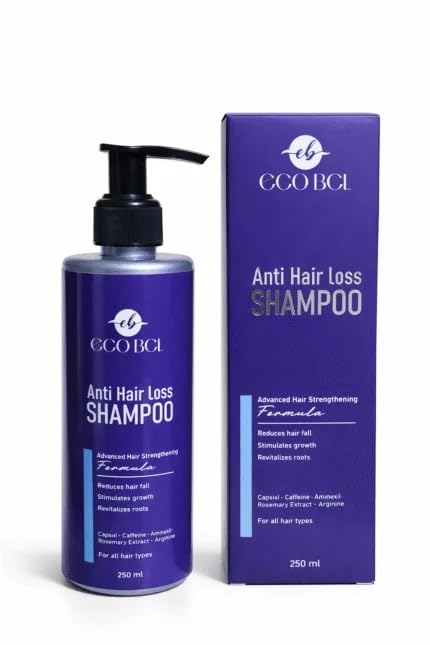 ECO BEL Anti-Hair Fall Shampoo, Advanced Hair Strengthening Formula, Stimulates Growth and Regenerates Roots, 250ml