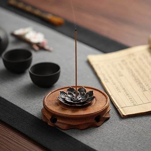 Lotus Incense Burner Holder For Sticks 6 Hole Design Multi Purpose Censer Decorative Incense Stick Holder For Home Office Living Room Bedroom Meditation Yoga Durable Metal (Small 6CM)