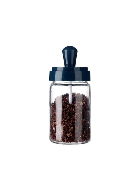 Glass Spice Jars With Serving Spoon Lid 250 ml Pack of 1 Clear