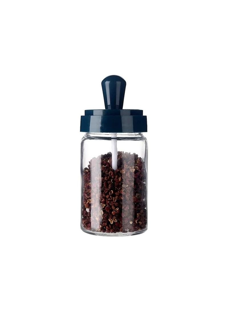 Glass Spice Jars With Serving Spoon Lid 250 ml Pack of 1 Clear