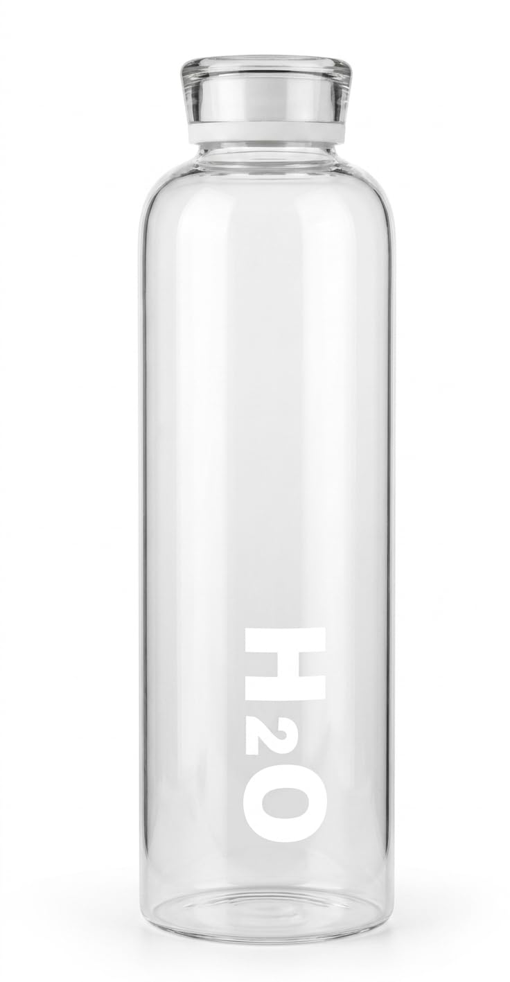 Generic Borosilicate Glass Water Bottle 500ml with Leakproof Lid, Clear Heat Resistant Drinking Bottle, Eco Friendly Reusable Bottle for Office, Gym and Daily Hydration