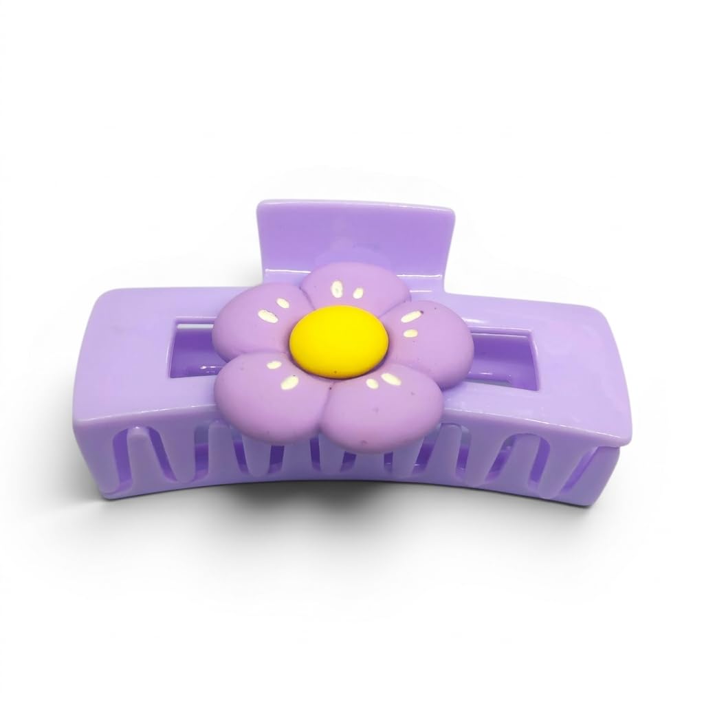 Catch Up Rectangular Flower Hair Claw Clip for Women & Girls – Elegant Floral Design, Strong Hold Non-Slip Grip, Lightweight Durable Hair Accessory for Daily Styling & Gift Idea
