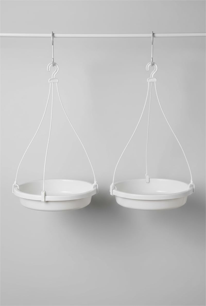 Hanging Bird Feeder, Bath Tray, for Outdoor, Backyard, Garden, Balcony, Large, White 2pcs