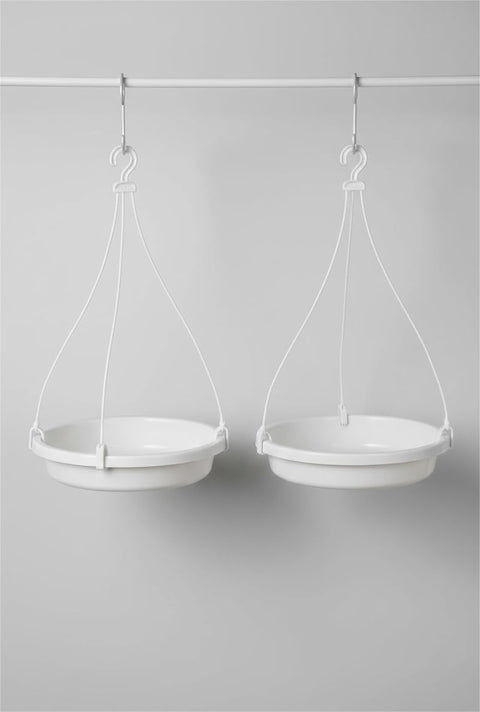 Hanging Bird Feeder, Bath Tray, for Outdoor, Backyard, Garden, Balcony, Large, White 2pcs