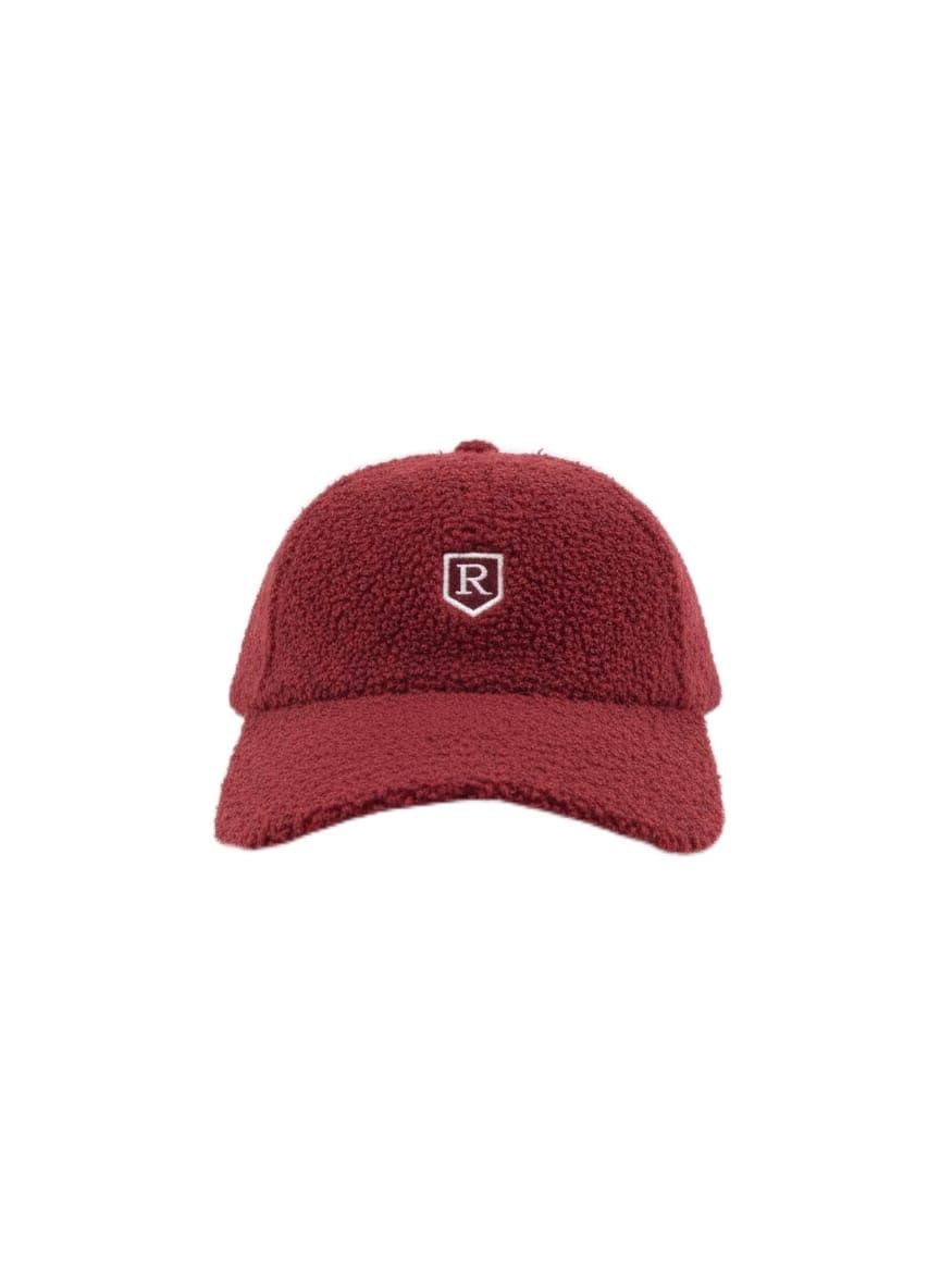 Baseball Cap, Burgundy and Black, Fleece Material with Embroidered Logo, Casual Sports Hat,Adjustable
