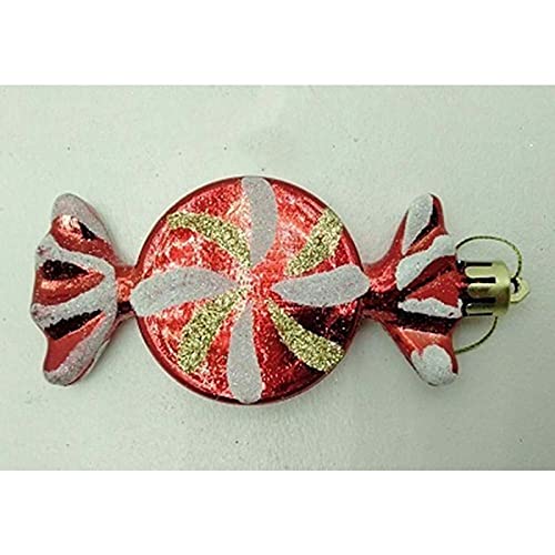 Toffee shape Christmas decoration box - red color - box of 6