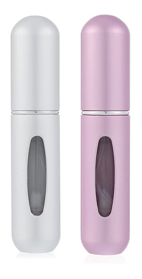 Portable Mini Refillable Perfume Atomizer Bottle Travel Aluminum Pump Fragrance Container Easy to Fill Empty Spray Bottle for Party Dating Business Trip 0.17oz 2Pack