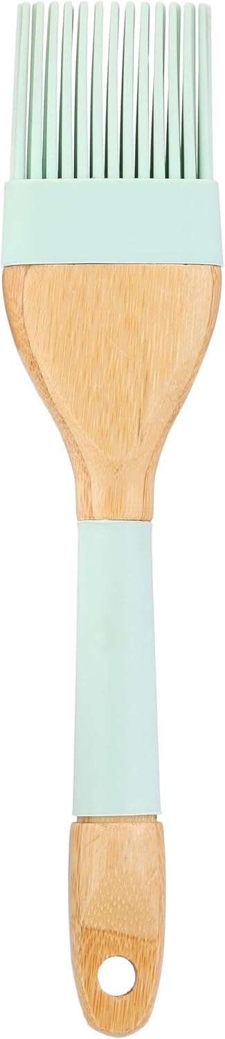Silicone Pastry Brush with Wooden Handle, Heat Resistant Basting Brush for Baking, Cooking & BBQ, Non-Stick Food Grade Kitchen Oil & Sauce Brush, Easy Clean Baking Tool