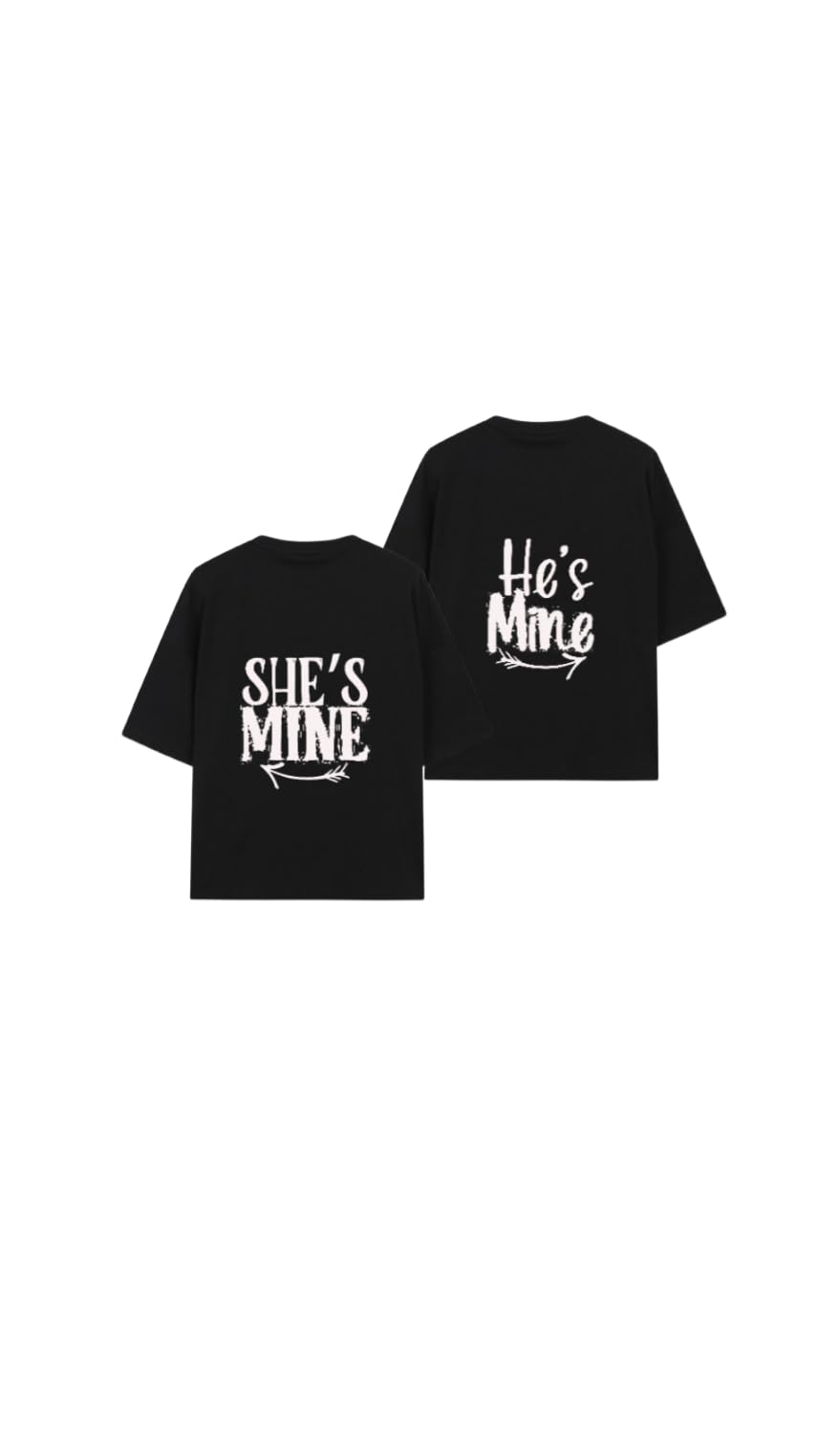 She's Mine He's Mine VaIentine CoupIe T-shirt Black 6