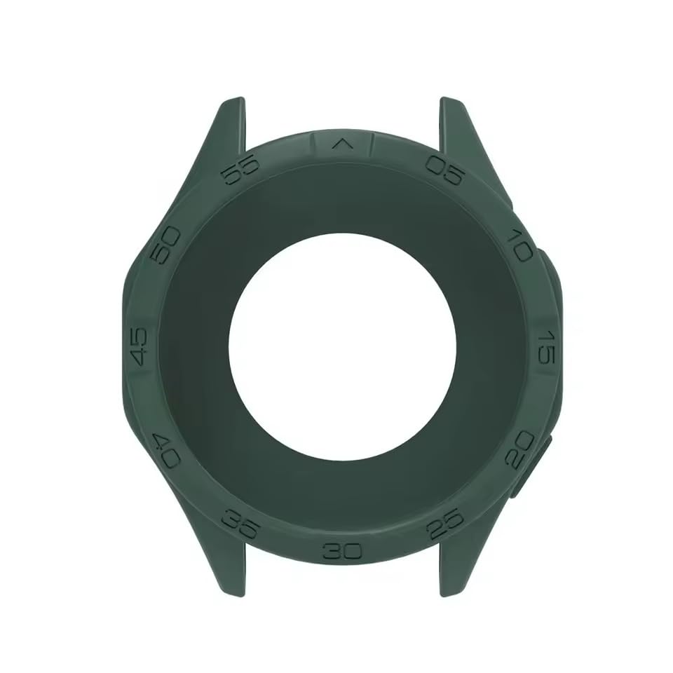 Fekra Silicone Cover Bumper For Huawei Watch GT4 46mm Smart Watch Protector Frame For Huawei GT4 46mm Protective Case Accessories (Green)