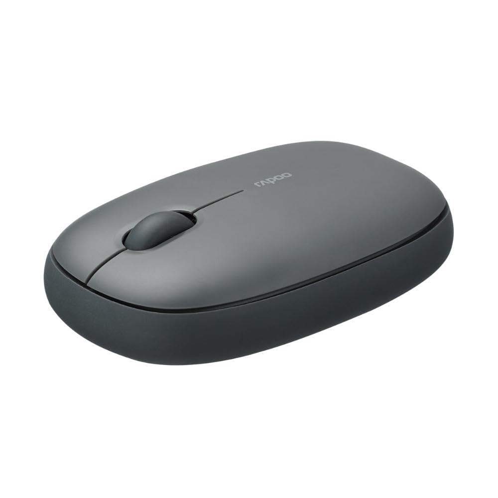 RAPOO M650 Bluetooth Multi-Device Silent Mouse, Dual Mode Bluetooth + 2.4G Wireless Mouse, 9 Months Battery Life, Switch up to 3 Devices, 2-Year Warranty - Dark Grey