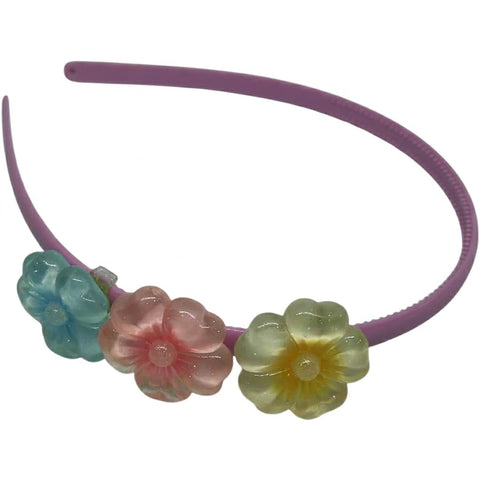 Catch Up Kids Hair Headband for Girls – Three Flower Design, Cute Comfortable Hair Band for Children – Soft Lightweight Non-Slip, Stylish Daily Hair Accessory for School, Playtime & Gift Idea