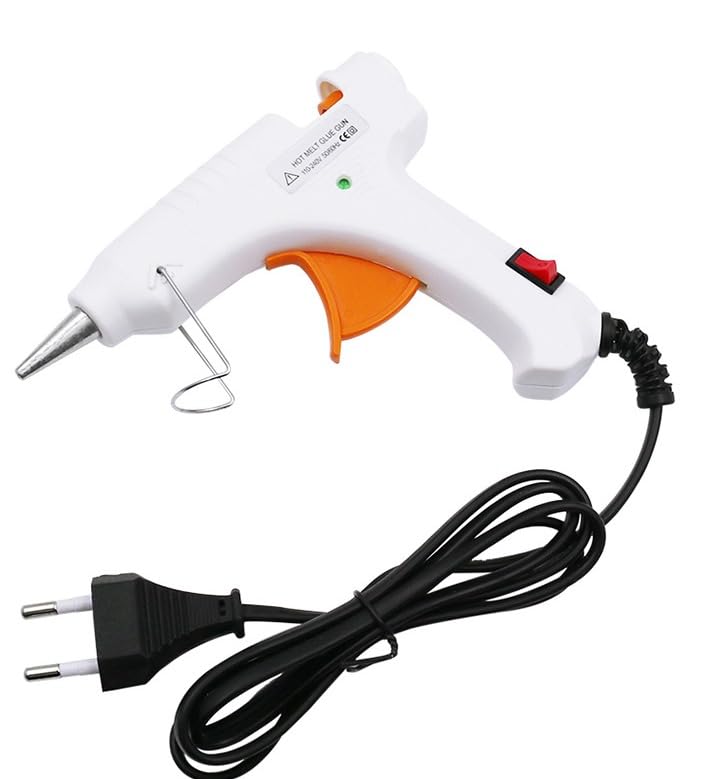 20W Electric Hot Glue Gun Melting Glue Gun – Compact and Lightweight, Fast Heating, Perfect for DIY Crafts, Artificial Pearl Arts and DIY Crafts (White)