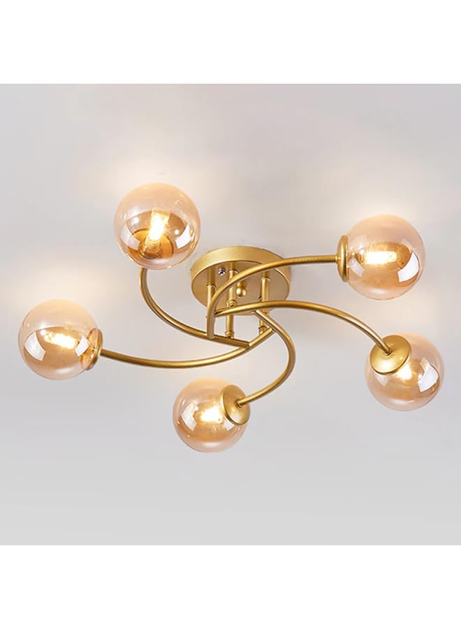 Y-Lights Modern Elegance Gold Chandelier, Ceiling Mount, Brushed Gold, Metal and Glass, YL1124